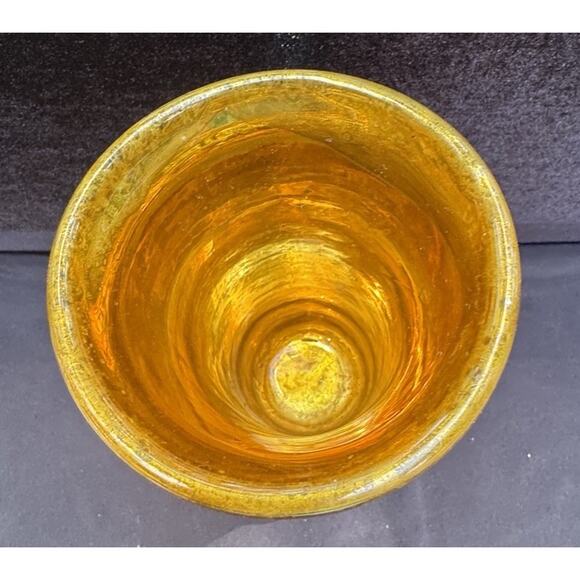 Gold Czech Bohemia Egermann Blown Glass Hand Painted Gold Gilt Vase - Picture 12 of 13